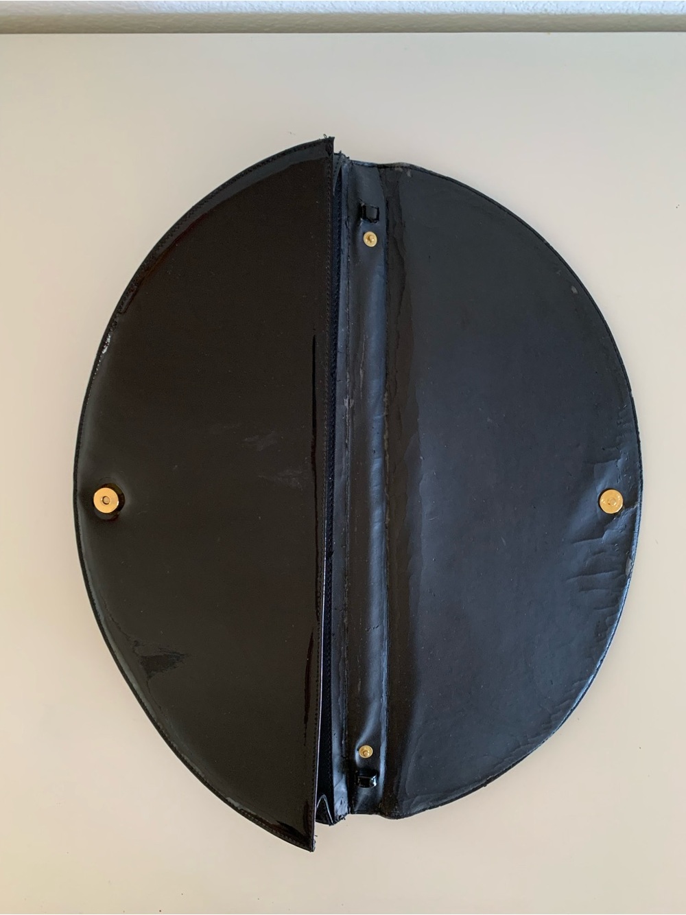 Vintage Jasmin Black Patent Half-Moon Top-Handle Bag - Picture 3 of 8
